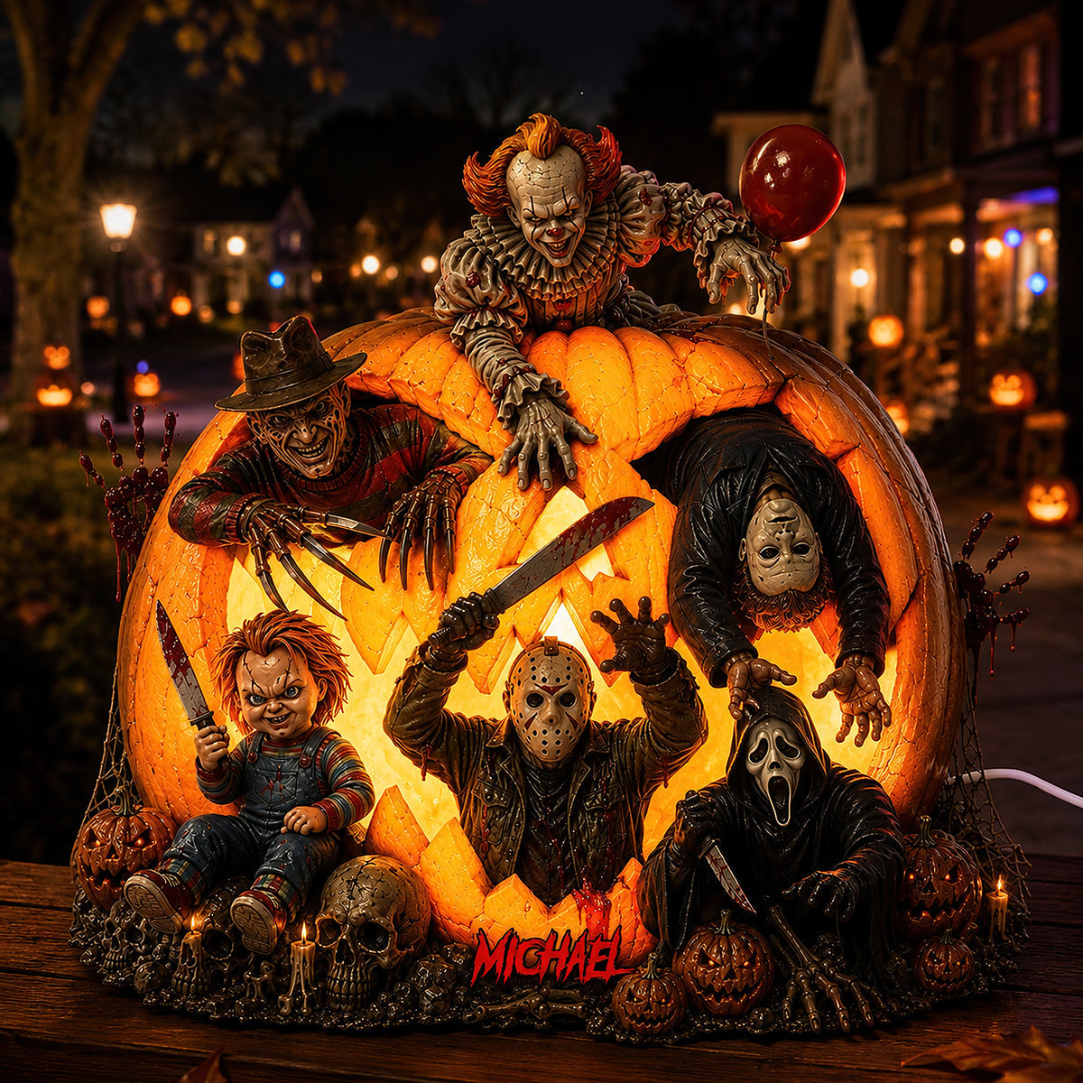 Personalized Scary Villain Acrylic Light Box Halloween Gift for Horror Lovers Acrylic Light Box GradoCreations