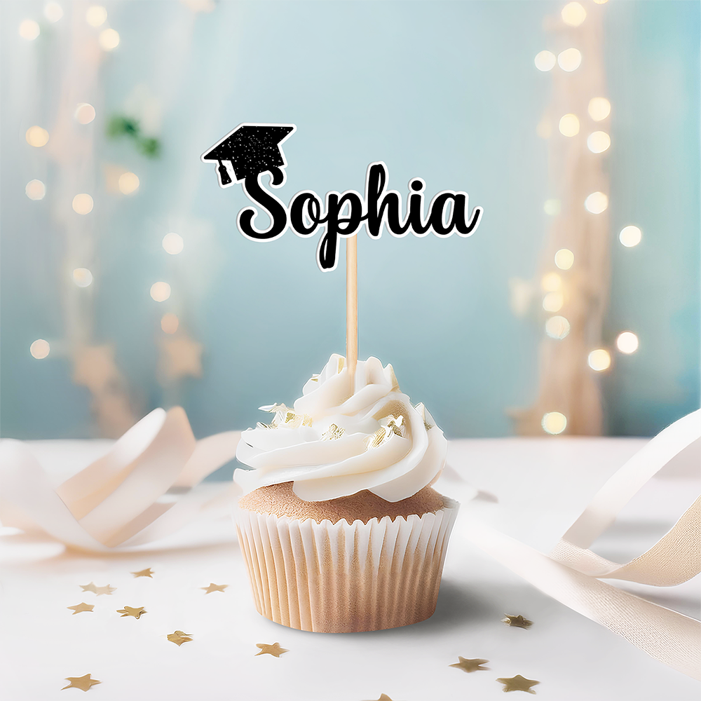 Personalized Graduation Cupcake Topper Custom Name Party Decor HN590 - Cupcake Topper GradoCreations