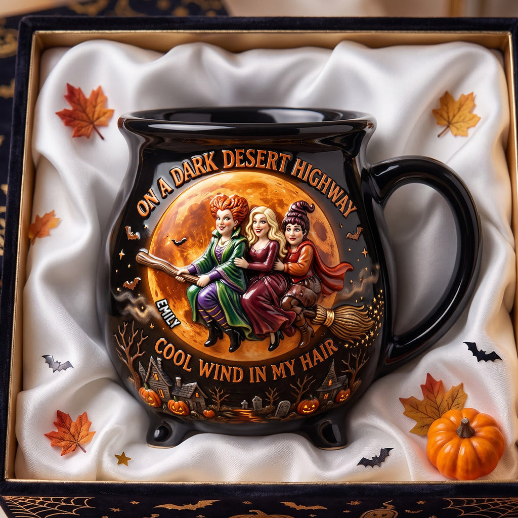 Personalized Cauldron Coffee Mug Gift for Her - Halloween Theme Cauldron Coffee Mug GradoCreations