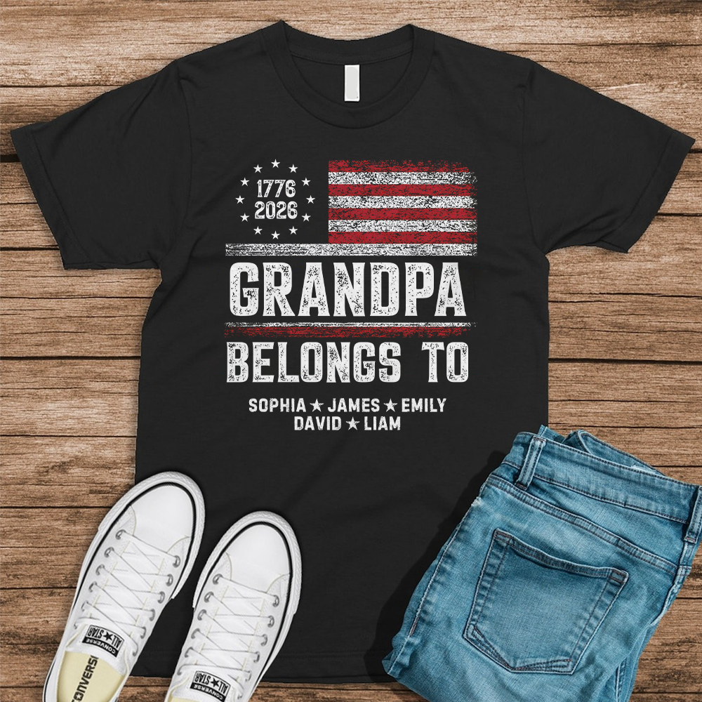 Personalized Papa Belongs To Dark Shirt Patriotic Gift for Dad HN590 - Tshirt GradoCreations