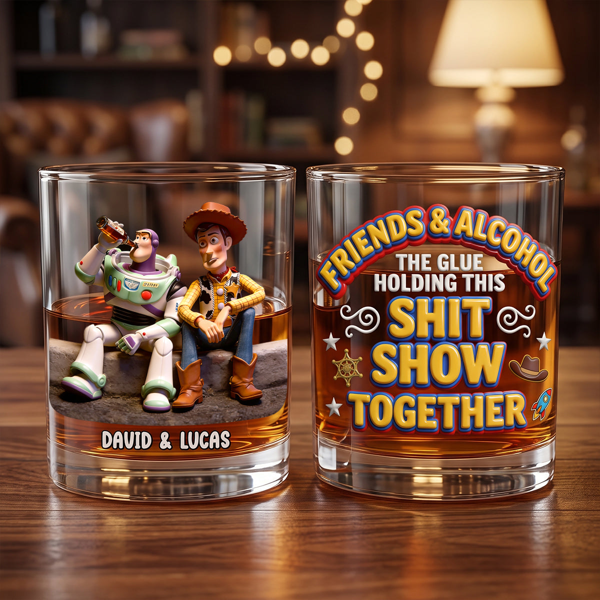 Personalized Whiskey Glass Custom Name Gift for Friends