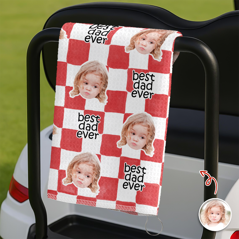 Personalized Golf Towel Custom Baby Face Gift for Dad HN590 - Golf Towel GradoCreations