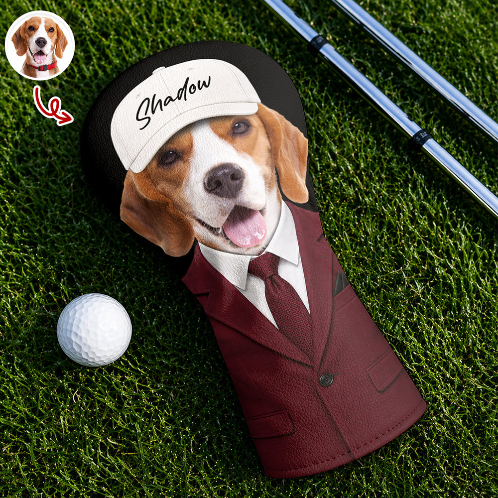 Personalized Dog Photo Golf Head Cover Custom Gift for Dog Dad HN590 - Golf Head Cover GradoCreations