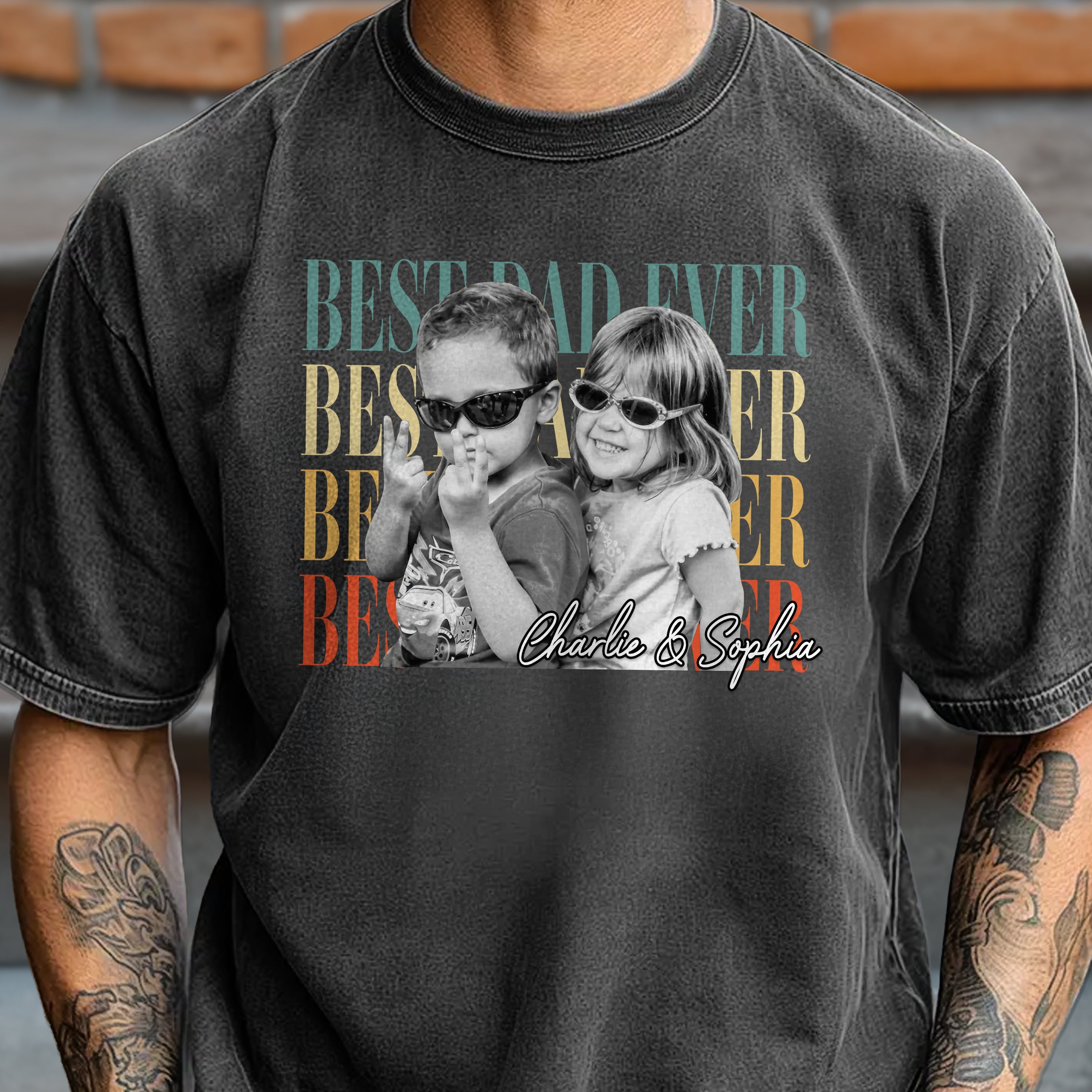 Personalized Vintage Photo Comfort Shirt Gift for Dad Comfort Shirt GradoCreations
