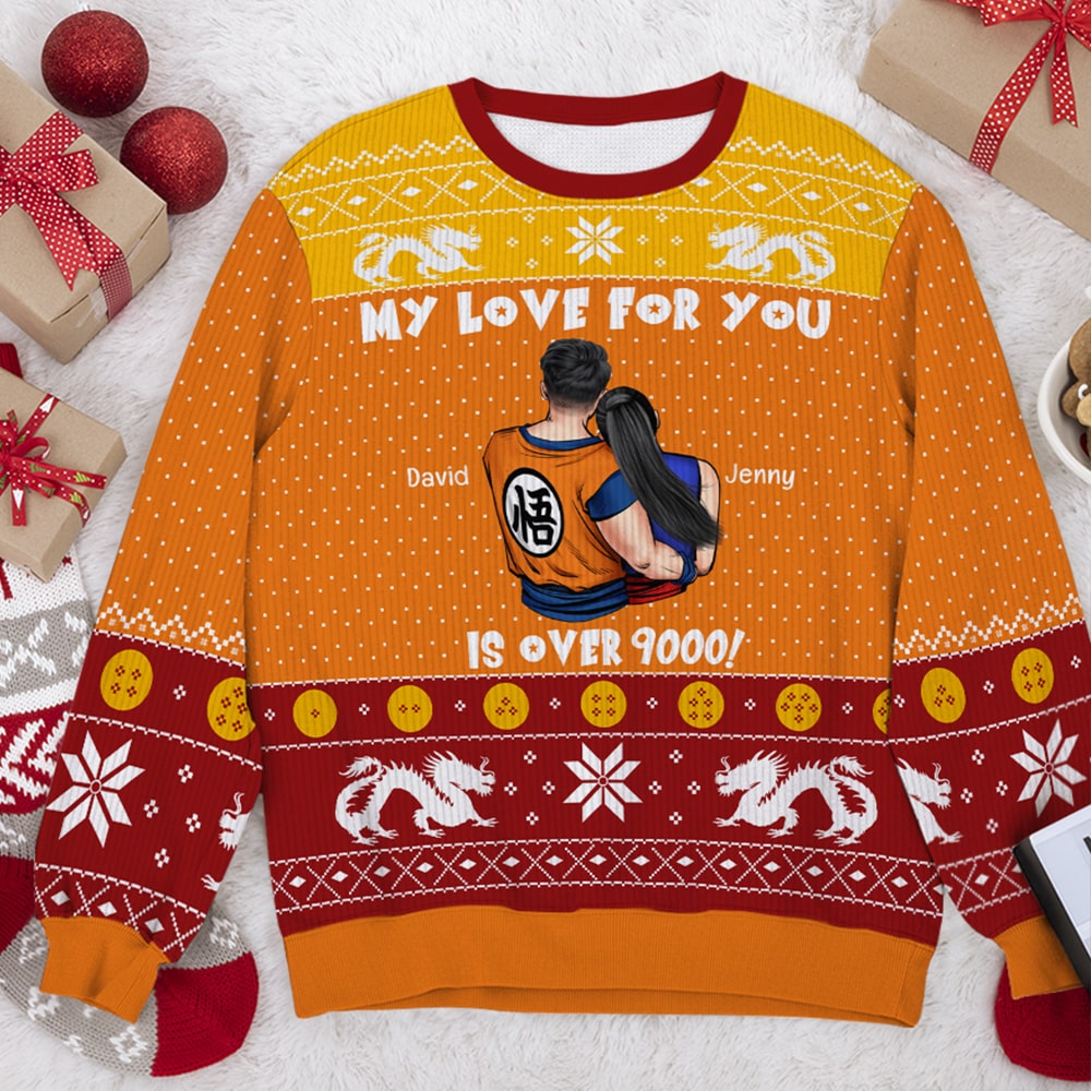 Personalized Ugly Sweater Custom Couple Names Gift Idea
