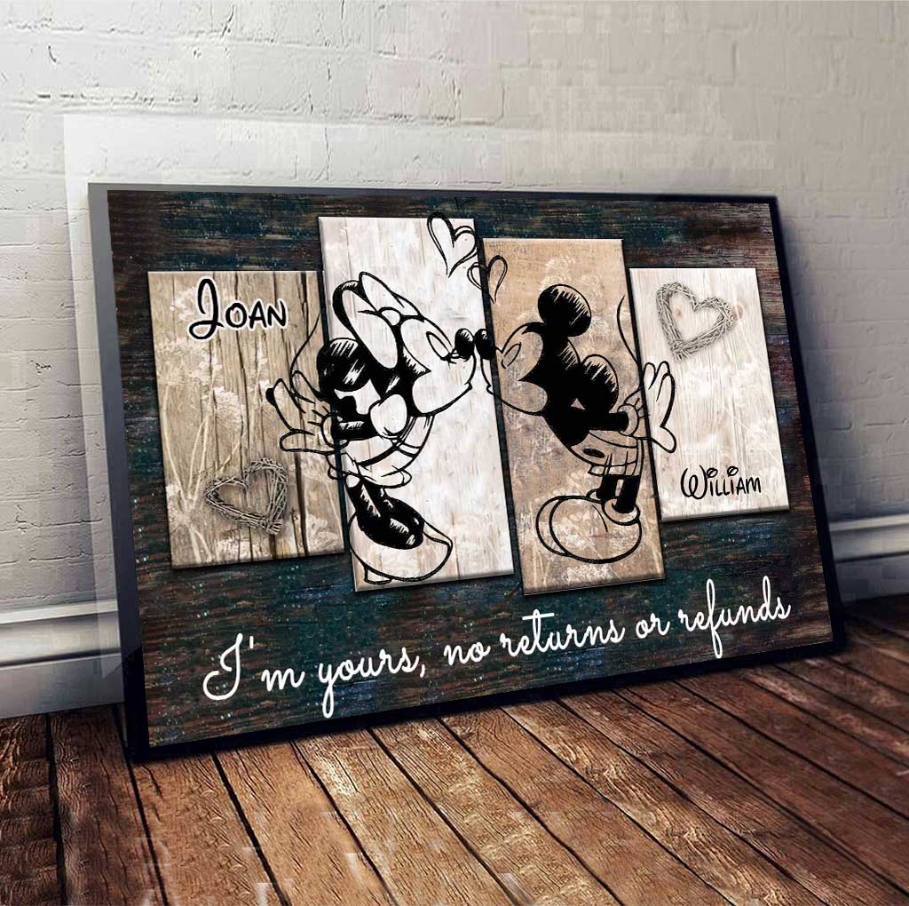 Personalized Couple Mouse Canvas Print Custom Names Gift for Anniversary Canvas and Poster GradoCreations