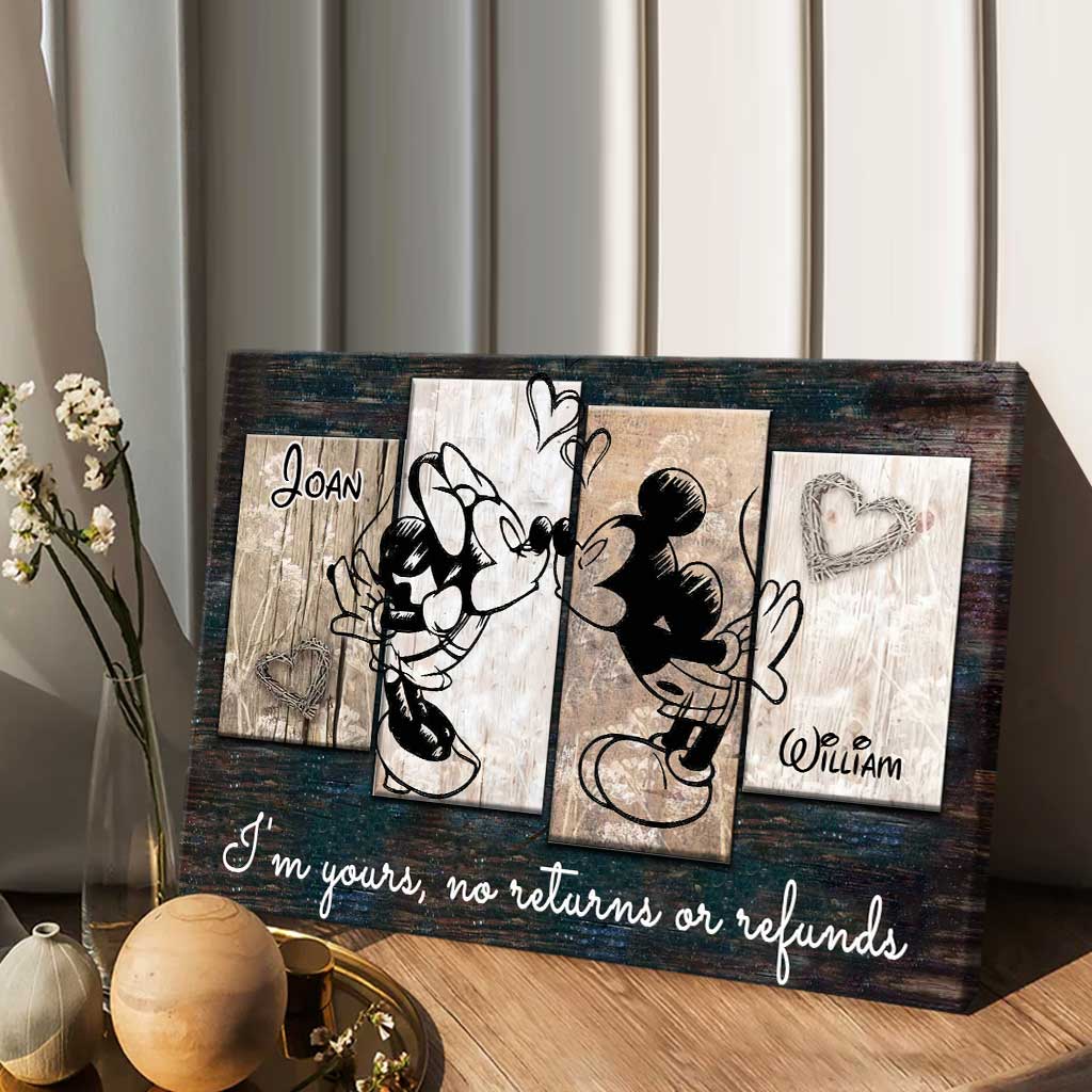 Personalized Couple Mouse Canvas Print Custom Names Gift for Anniversary Canvas and Poster GradoCreations