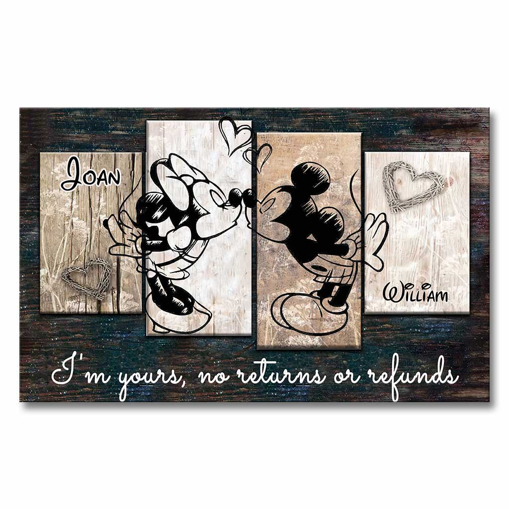 Personalized Couple Mouse Canvas Print Custom Names Gift for Anniversary Canvas and Poster GradoCreations