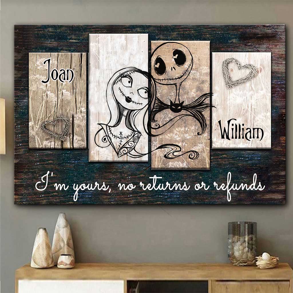 Personalized Couple Canvas Art Custom Name Gift for Anniversary Canvas and Poster GradoCreations