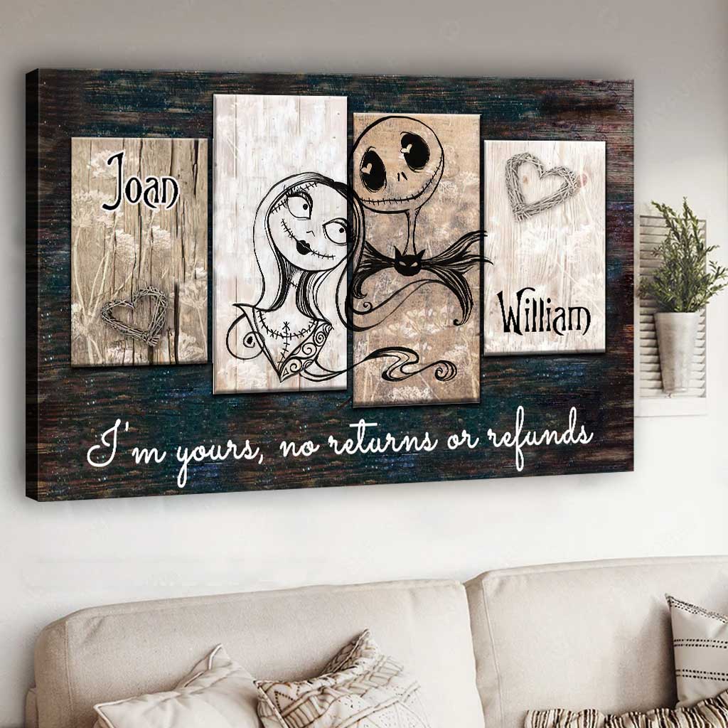 Personalized Couple Canvas Art Custom Name Gift for Anniversary Canvas and Poster GradoCreations