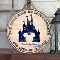 Personalized Round Wood Sign with Family Name - Home Runs on Love & Laughter Gift Round Wood Sign GradoCreations