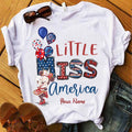 Personalized Independence Day Little Miss T-Shirt and Hoodie Custom Name Gift T-shirt & Hoodie GradoCreations