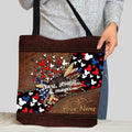Personalized Independence Day Tote Bag with American Flag Design Tote Bag GradoCreations