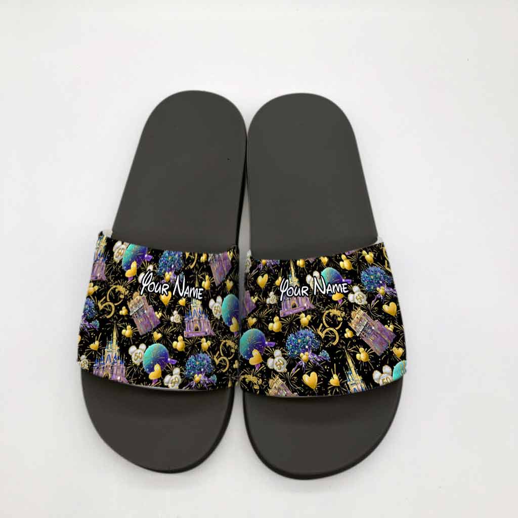Personalized Slide Sandals Custom Name for Beach & Home Gift Slide Sandals GradoCreations