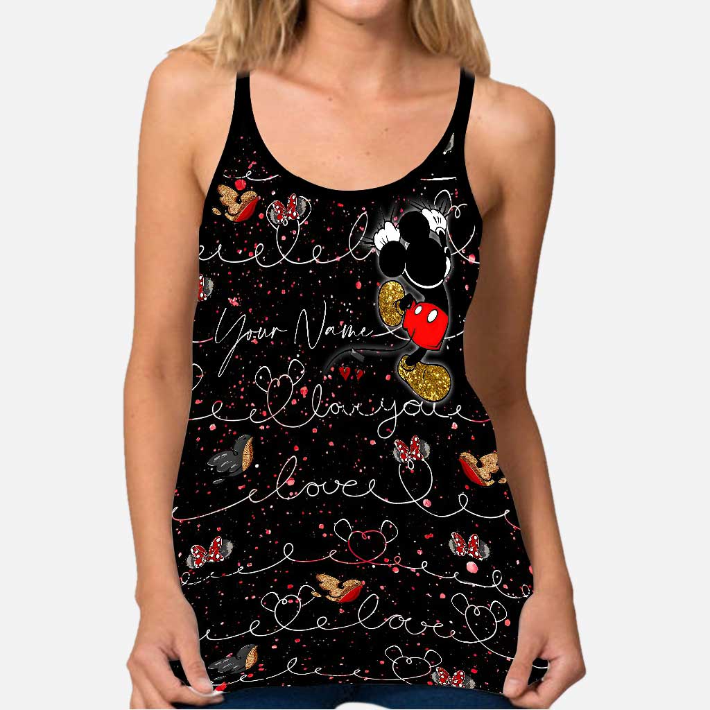 Personalized Mickey Mouse Ears Cross Tank Top Custom Name Gift Cross Tank Top GradoCreations