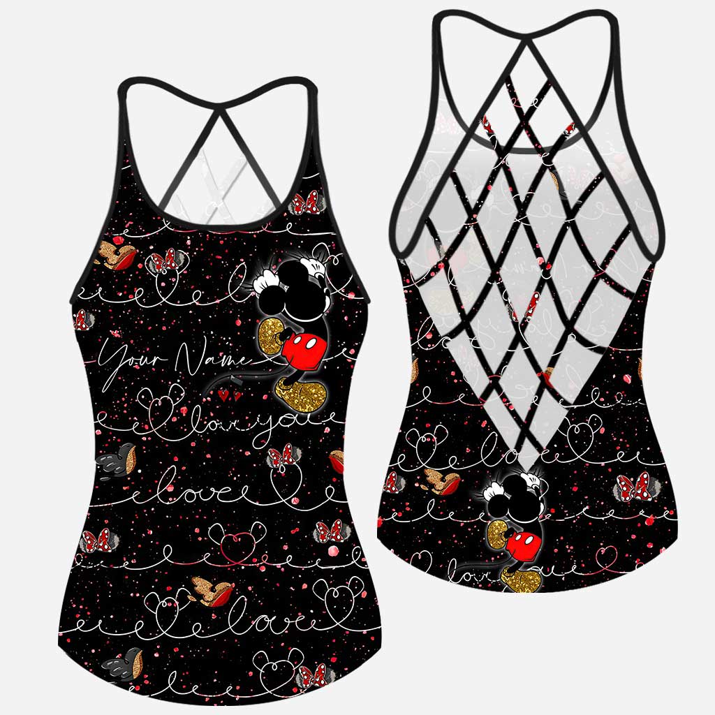 Personalized Mickey Mouse Ears Cross Tank Top Custom Name Gift Cross Tank Top GradoCreations