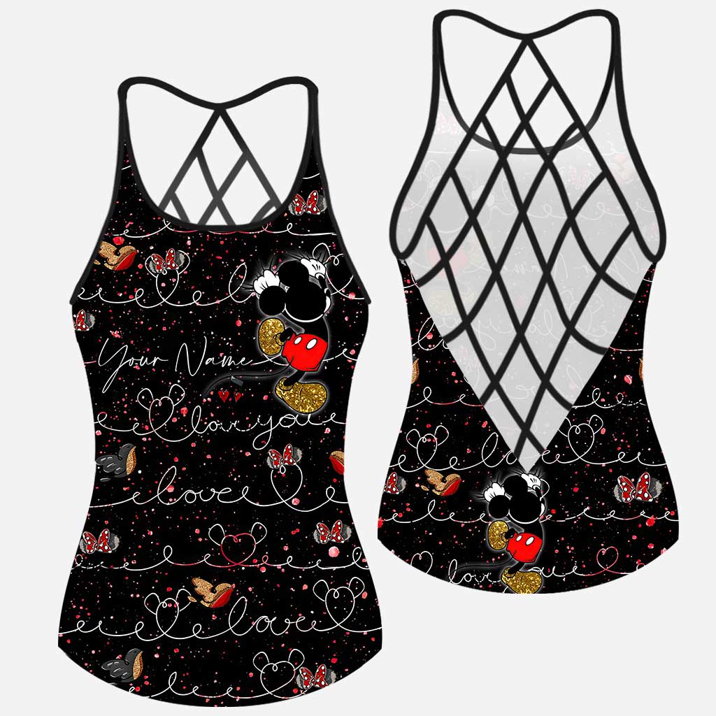 Personalized Mickey Mouse Ears Cross Tank Top Custom Name Gift Cross Tank Top GradoCreations