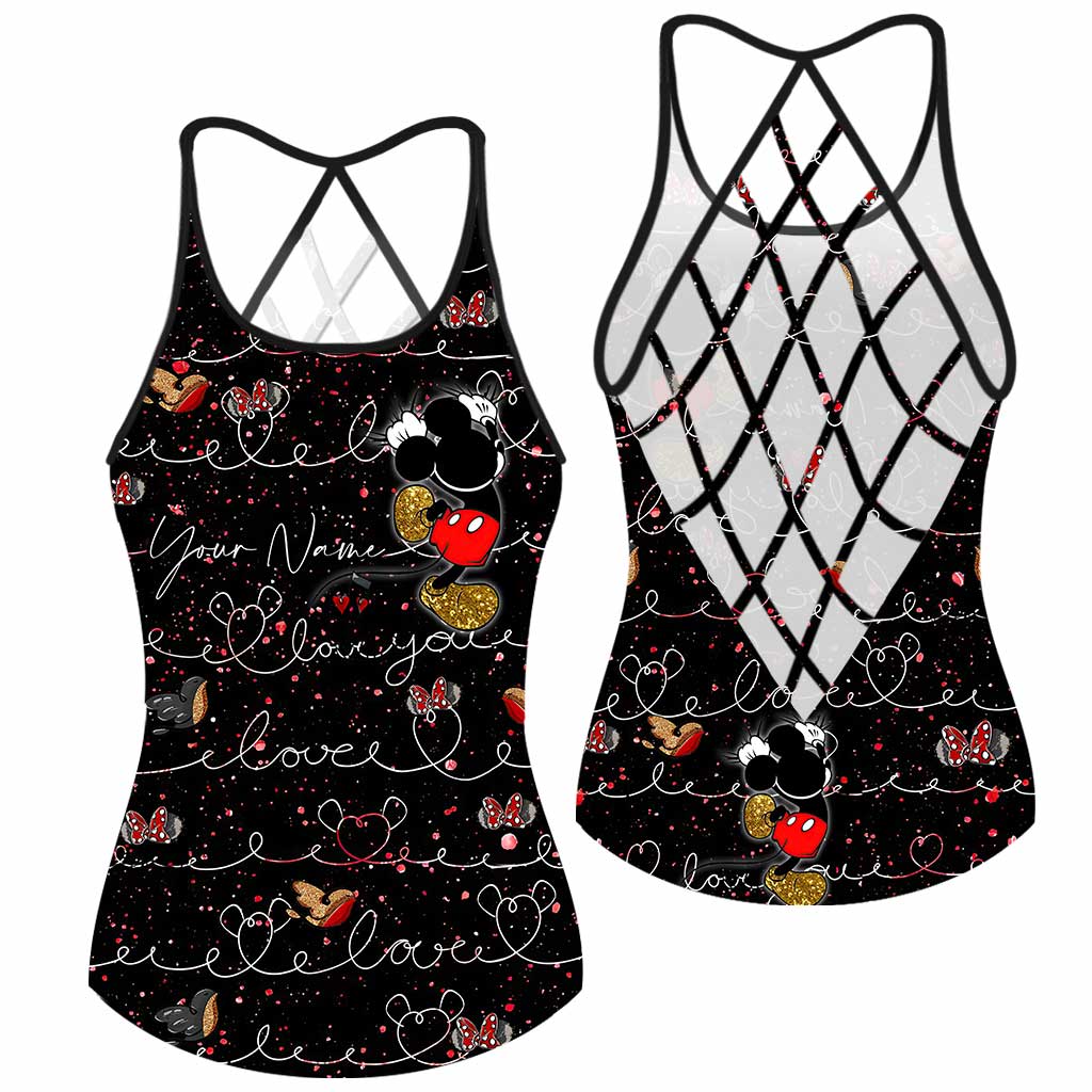 Personalized Mickey Mouse Ears Cross Tank Top Custom Name Gift Cross Tank Top GradoCreations