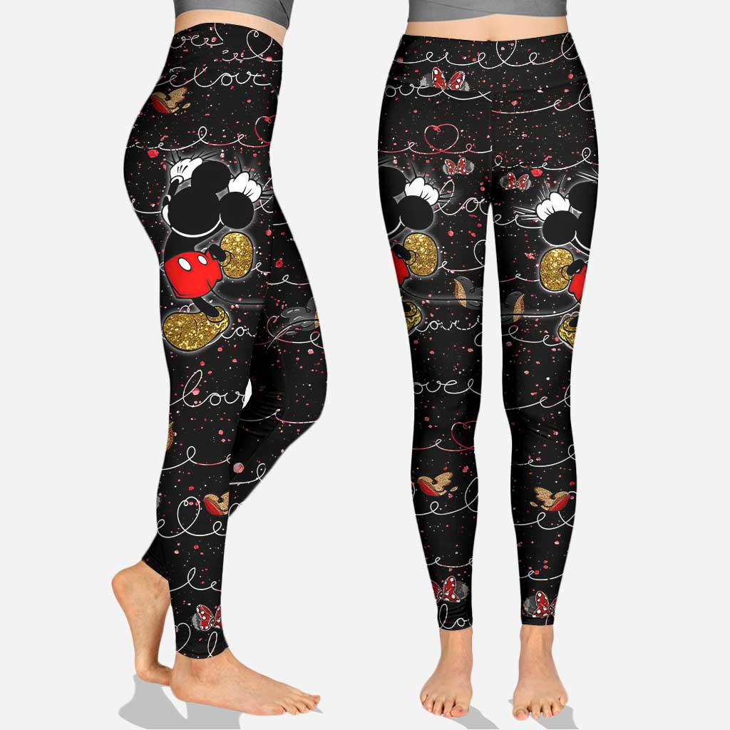 Personalized Cute Mouse Ears Hollow Tank Top & Leggings Set Hollow Tank & Leggings GradoCreations