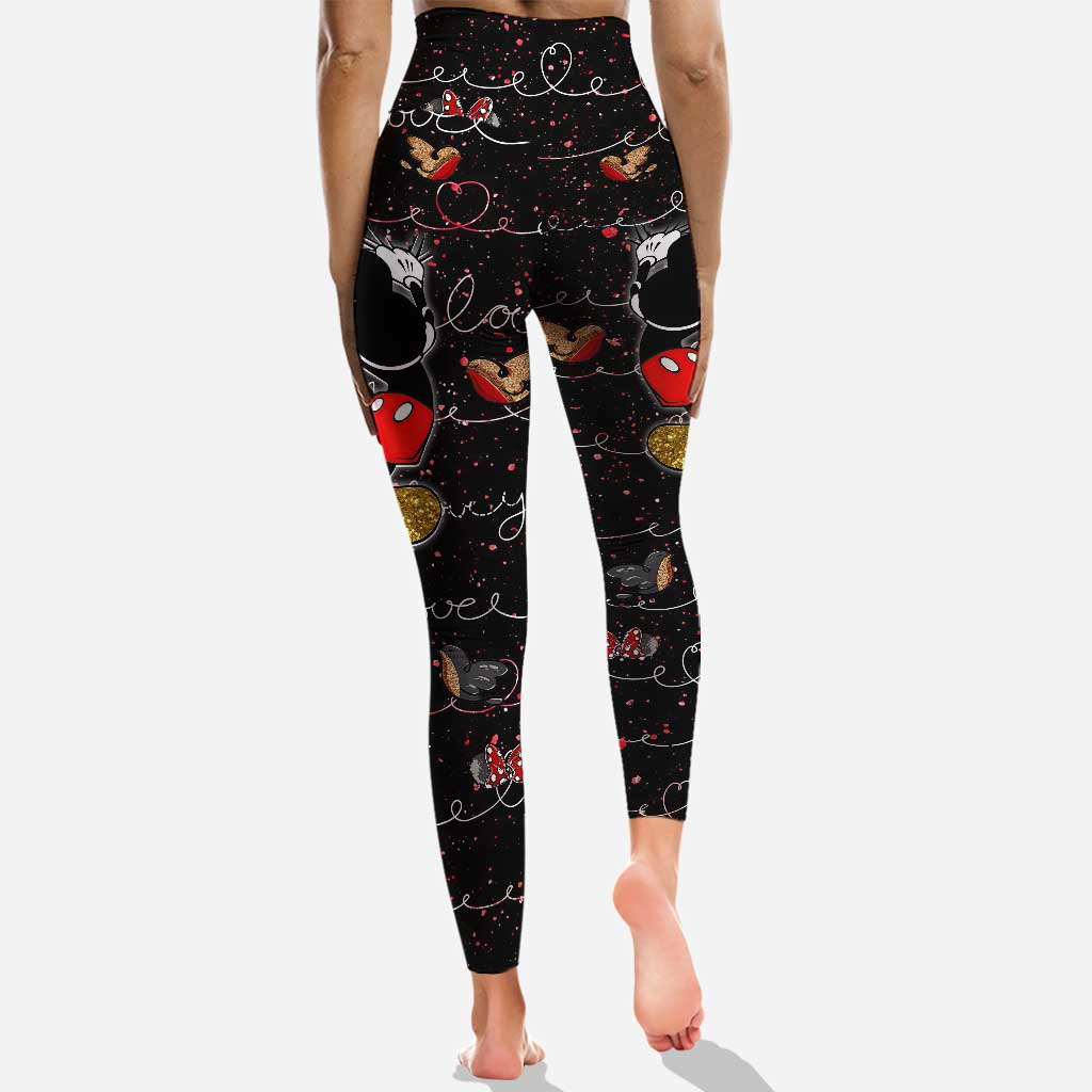 Personalized Cute Mouse Ears Hollow Tank Top & Leggings Set Hollow Tank & Leggings GradoCreations