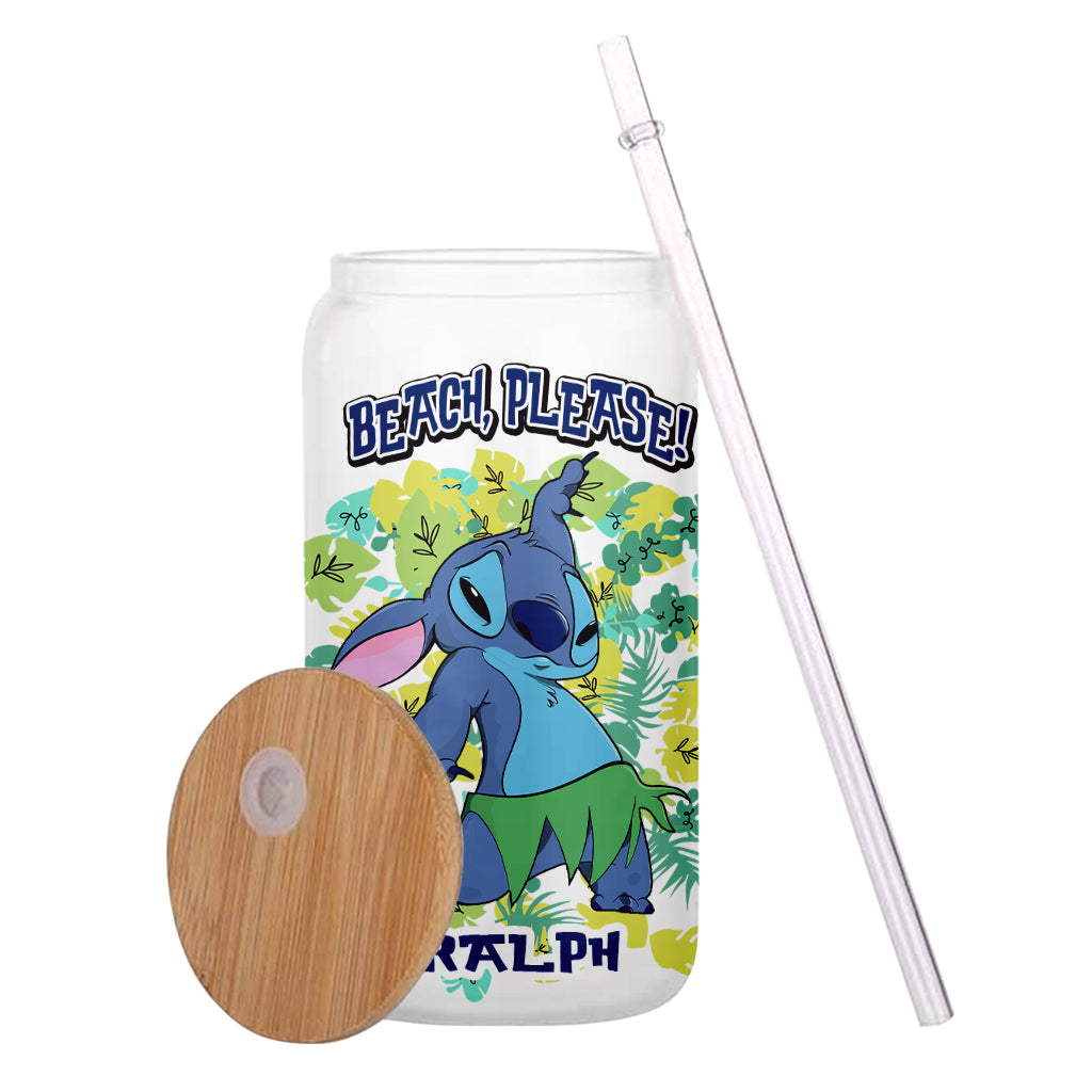 Personalized Ohana Can Glass with Straw Custom Name Gift Can Glass GradoCreations