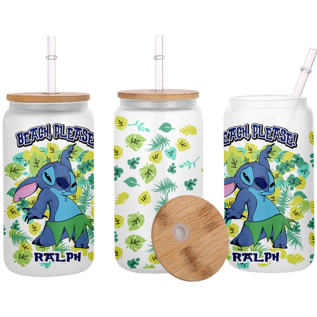 Personalized Ohana Can Glass with Straw Custom Name Gift Can Glass GradoCreations