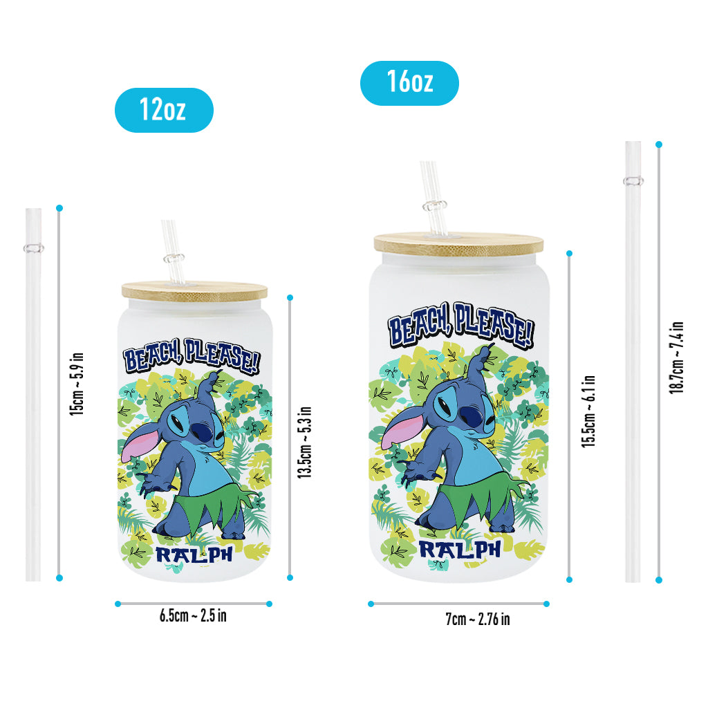 Personalized Ohana Can Glass with Straw Custom Name Gift Can Glass GradoCreations
