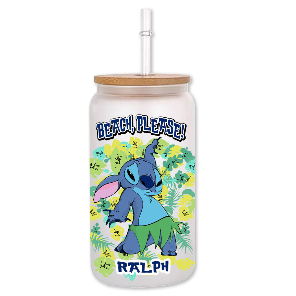 Personalized Ohana Can Glass with Straw Custom Name Gift Can Glass GradoCreations