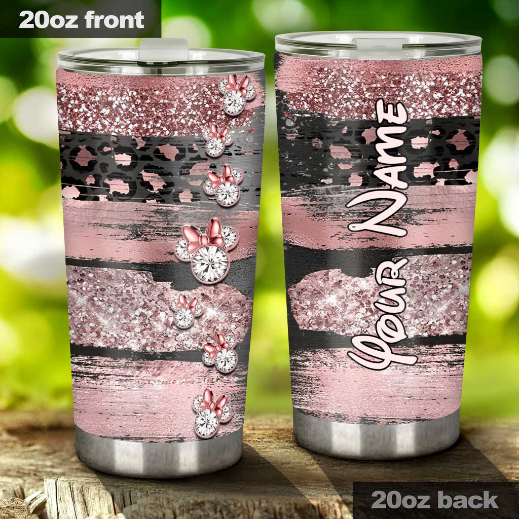 Personalized Pink Glitter Tumbler Custom Name Gift for Her Tumbler GradoCreations