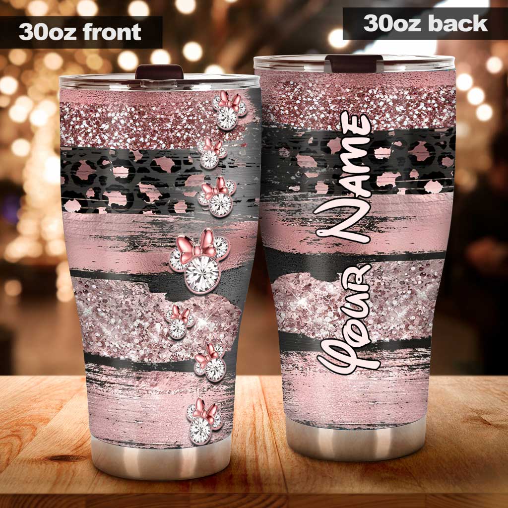 Personalized Pink Glitter Tumbler Custom Name Gift for Her Tumbler GradoCreations