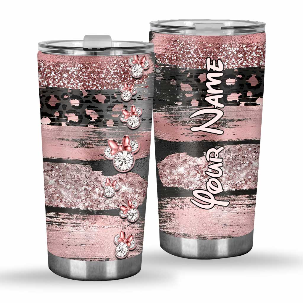 Personalized Pink Glitter Tumbler Custom Name Gift for Her Tumbler GradoCreations
