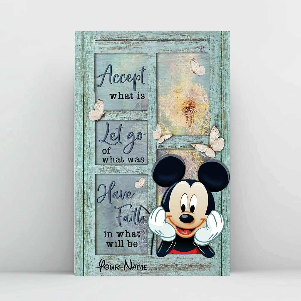Personalized Canvas Wall Art with Mickey Mouse Custom Name Gift Canvas and Poster GradoCreations