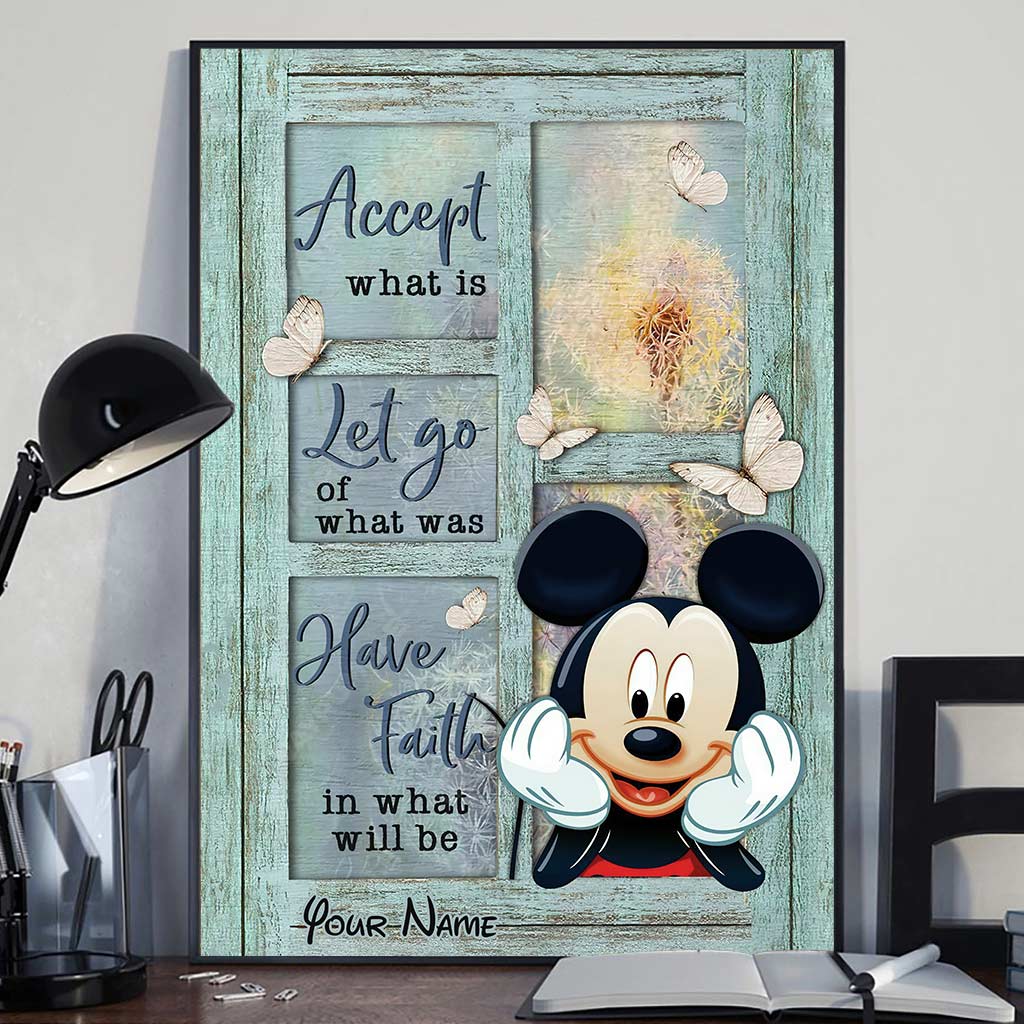 Personalized Canvas Wall Art with Mickey Mouse Custom Name Gift Canvas and Poster GradoCreations