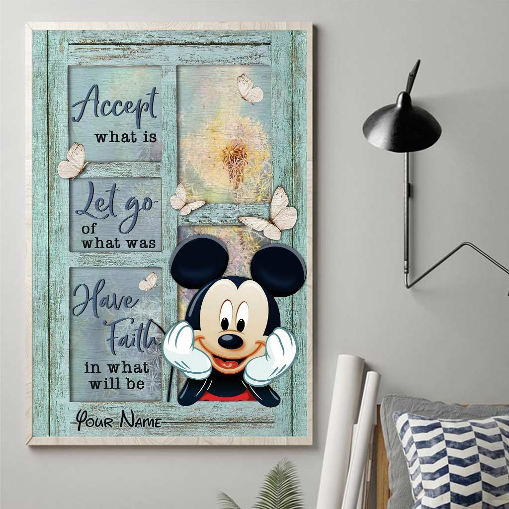 Personalized Canvas Wall Art with Mickey Mouse Custom Name Gift Canvas and Poster GradoCreations