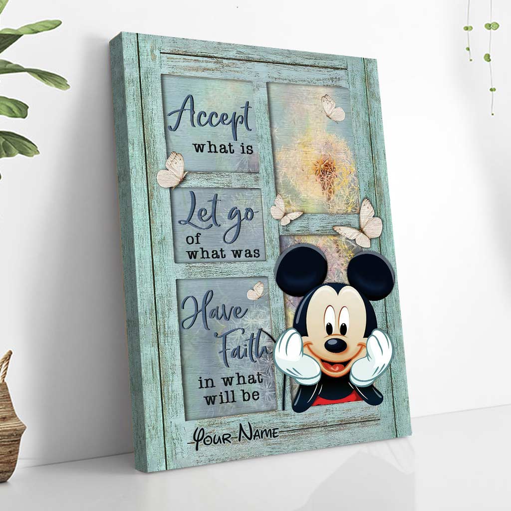 Personalized Canvas Wall Art with Mickey Mouse Custom Name Gift Canvas and Poster GradoCreations