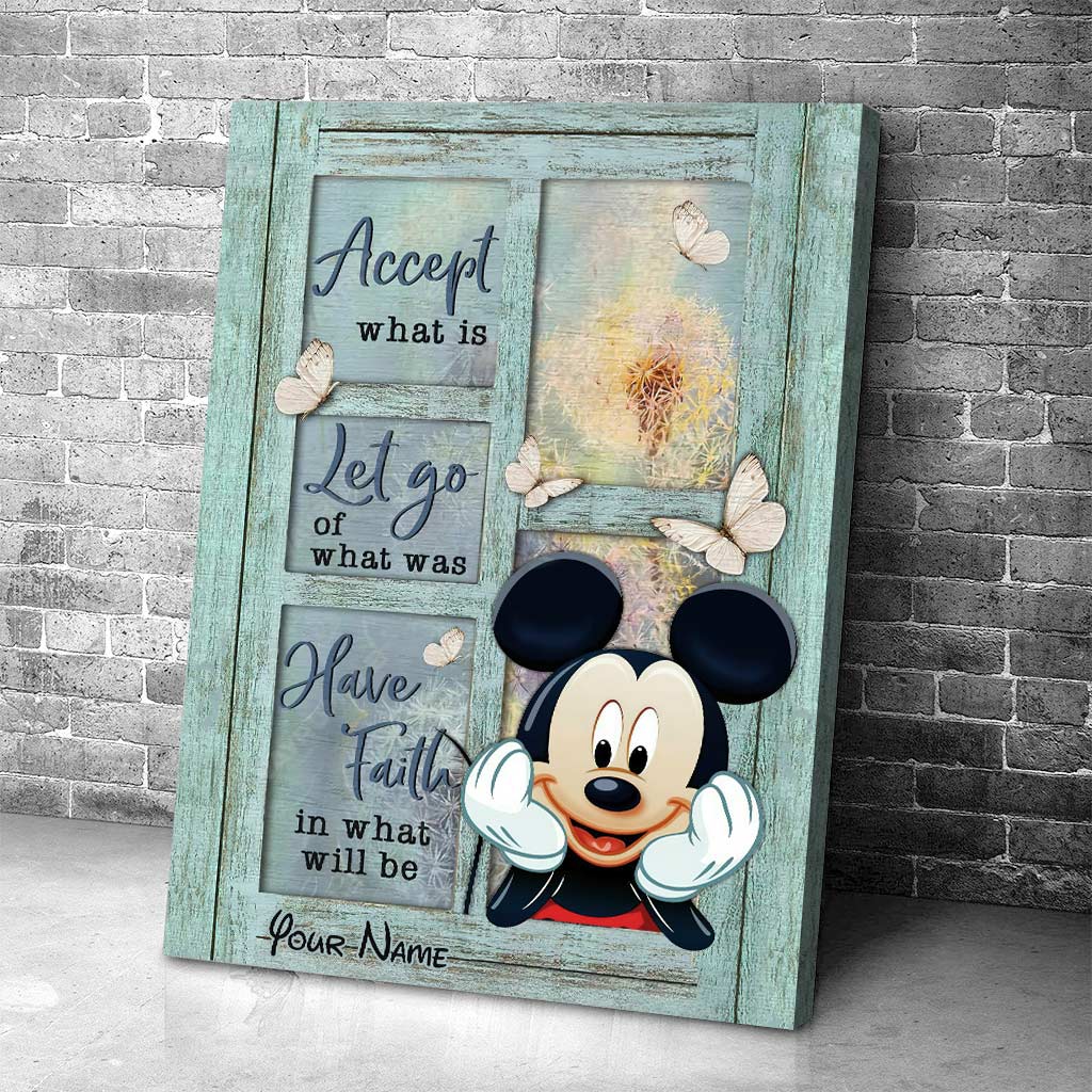 Personalized Canvas Wall Art with Mickey Mouse Custom Name Gift Canvas and Poster GradoCreations