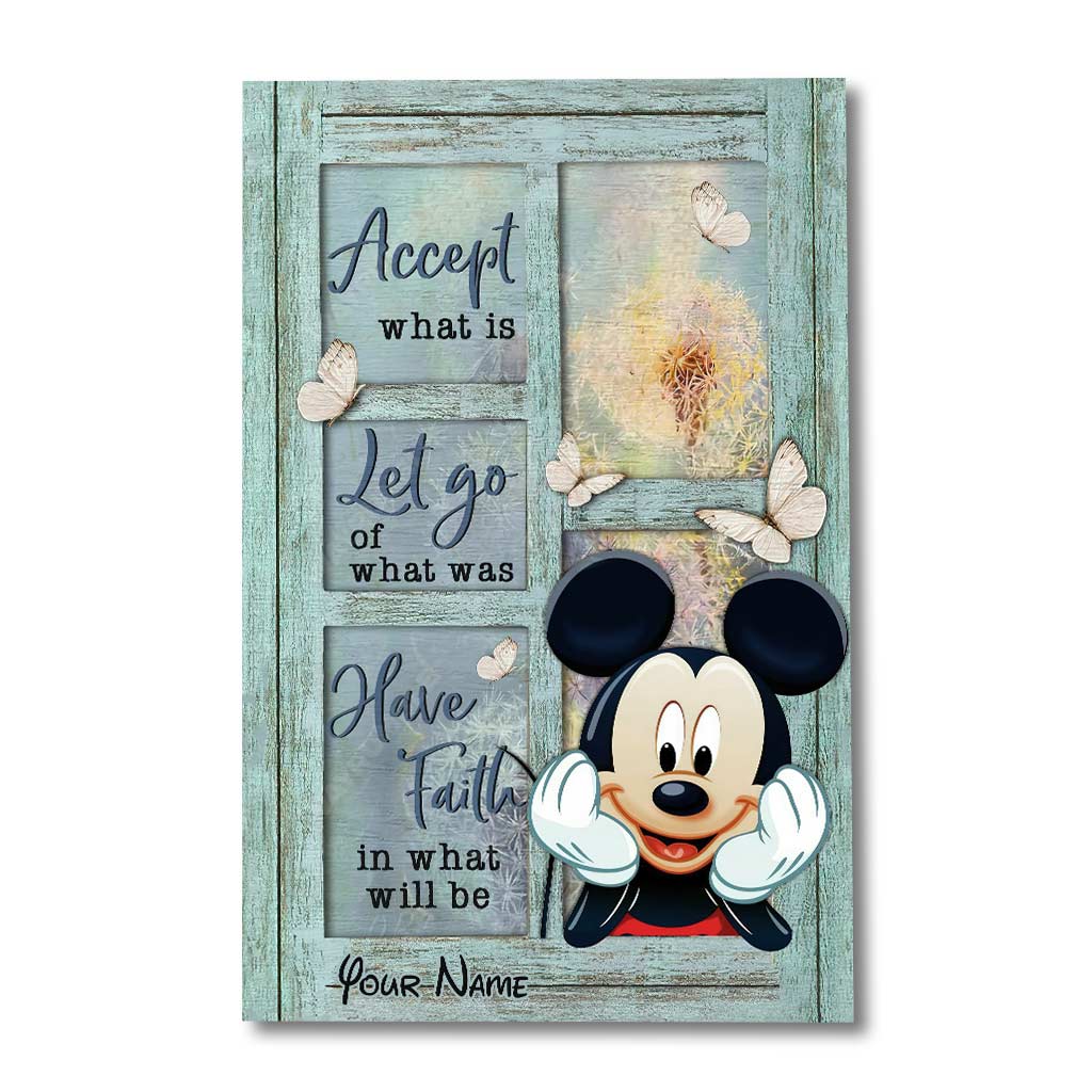 Personalized Canvas Wall Art with Mickey Mouse Custom Name Gift Canvas and Poster GradoCreations