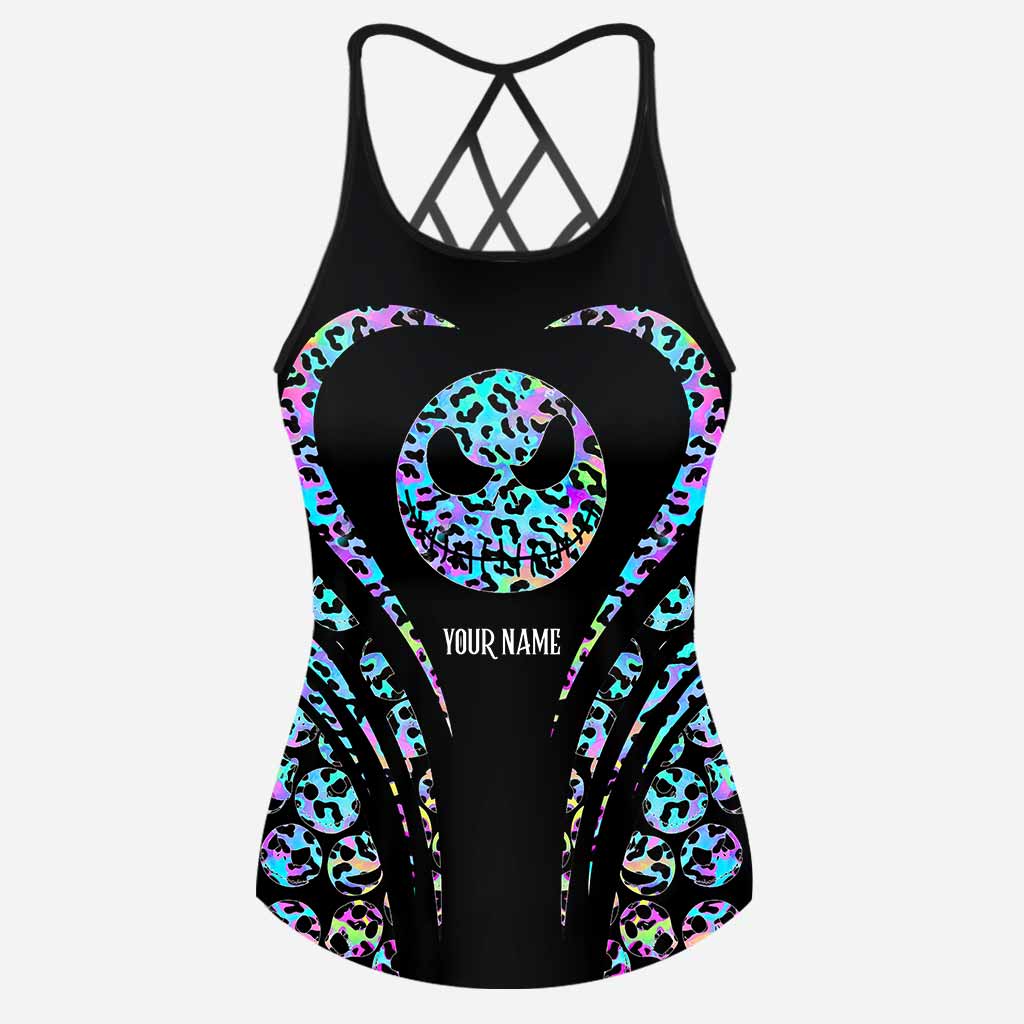 Personalized Leopard Print Cross Tank Top & Shorts Set for Summer Cross Tank Top & Women Shorts GradoCreations