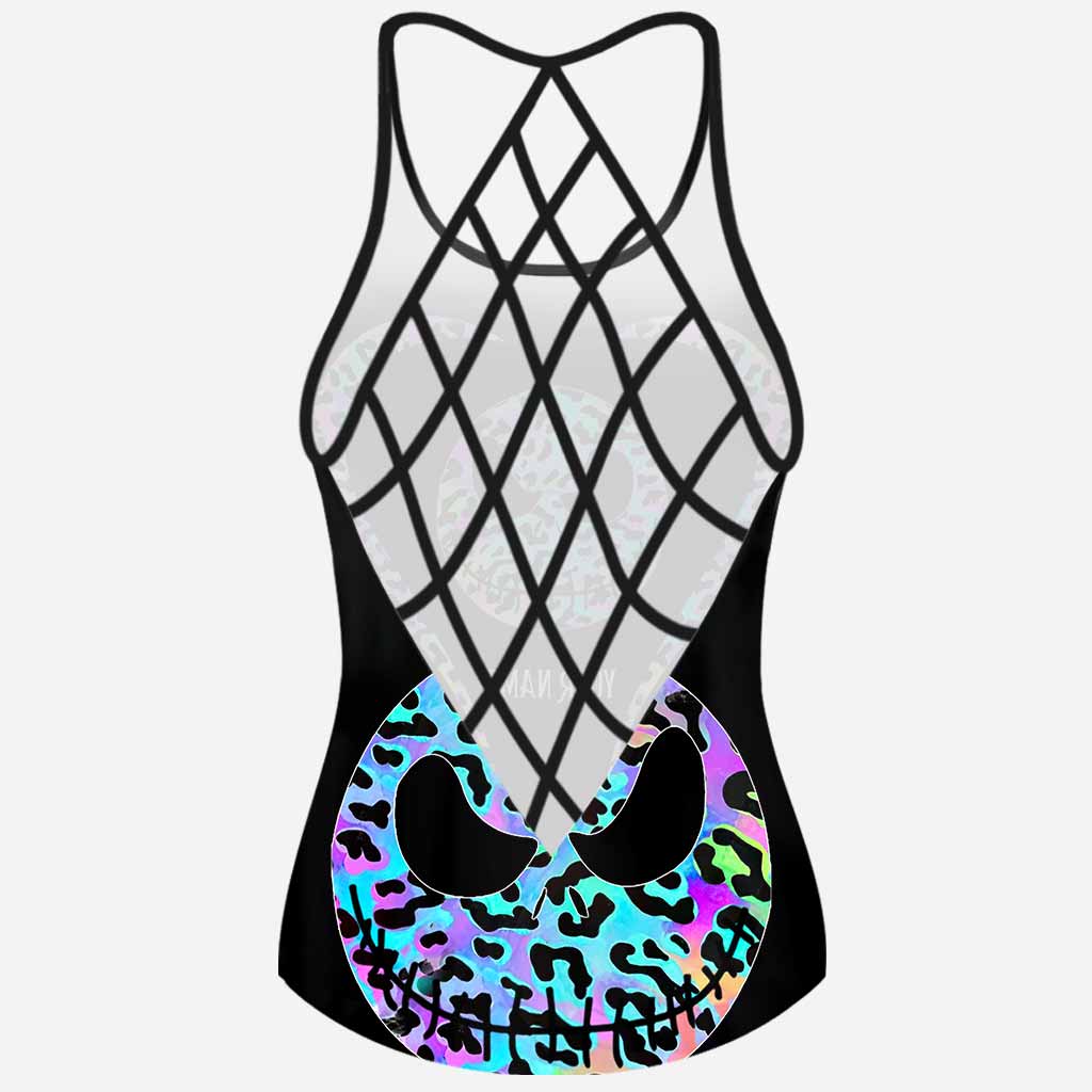 Personalized Leopard Print Cross Tank Top & Shorts Set for Summer Cross Tank Top & Women Shorts GradoCreations