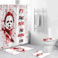 Personalized Halloween Bathroom Curtain & Mats Set for Spooky Decor Bathroom Curtain & Mats Set GradoCreations