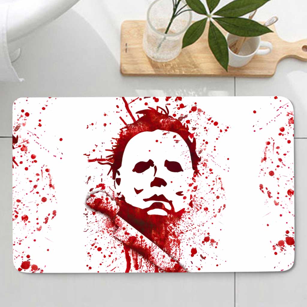Personalized Halloween Bathroom Curtain & Mats Set for Spooky Decor Bathroom Curtain & Mats Set GradoCreations
