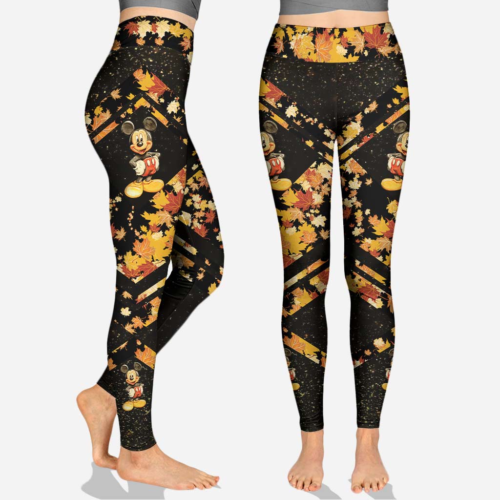 Personalized Hoodie and Leggings Set with Mouse Design, Fall Colors Hoodie & Leggings GradoCreations