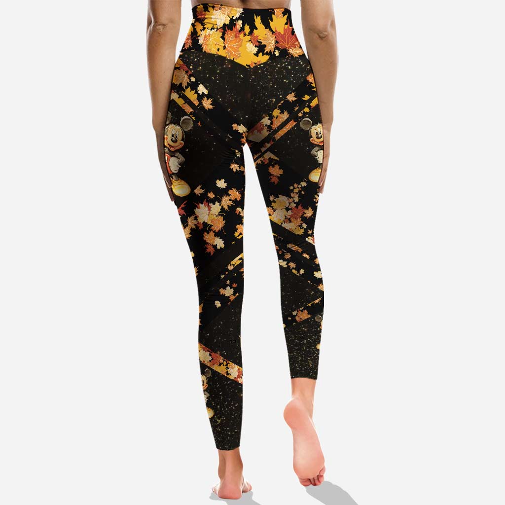 Personalized Hoodie and Leggings Set with Mouse Design, Fall Colors Hoodie & Leggings GradoCreations