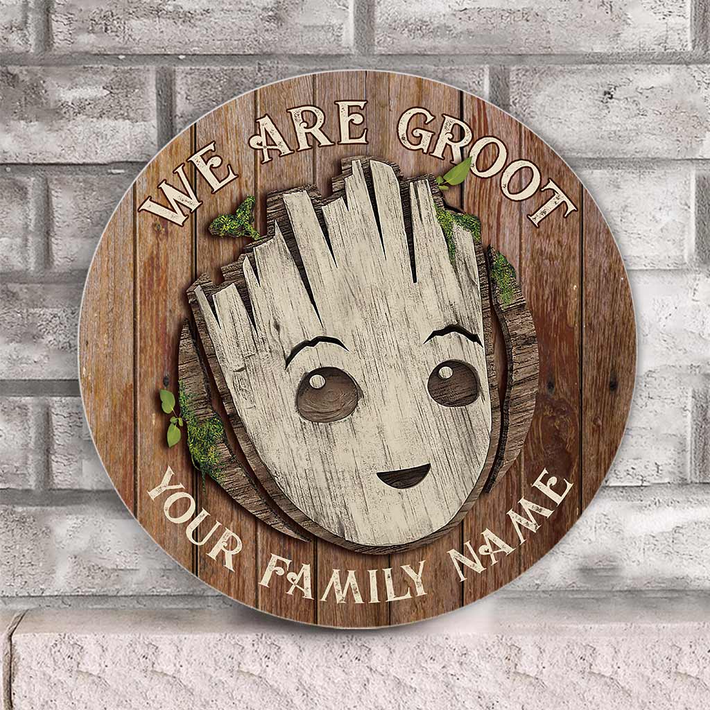 Personalized Round Wood Sign Custom Family Name Gift Round Wood Sign GradoCreations