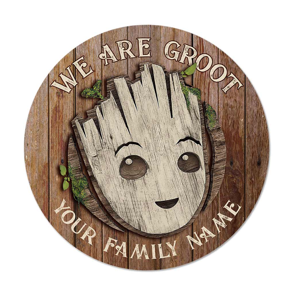Personalized Round Wood Sign Custom Family Name Gift Round Wood Sign GradoCreations