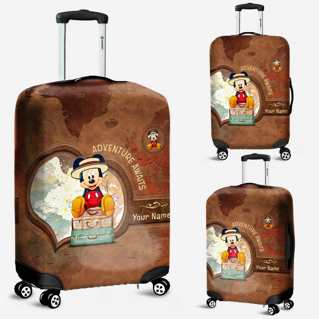 Personalized Mouse Luggage Cover Custom Name Travel Gift Luggage Cover GradoCreations