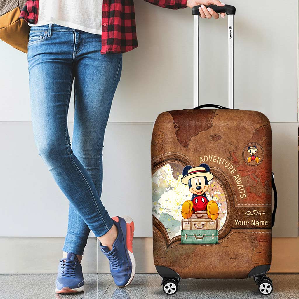 Personalized Mouse Luggage Cover Custom Name Travel Gift Luggage Cover GradoCreations