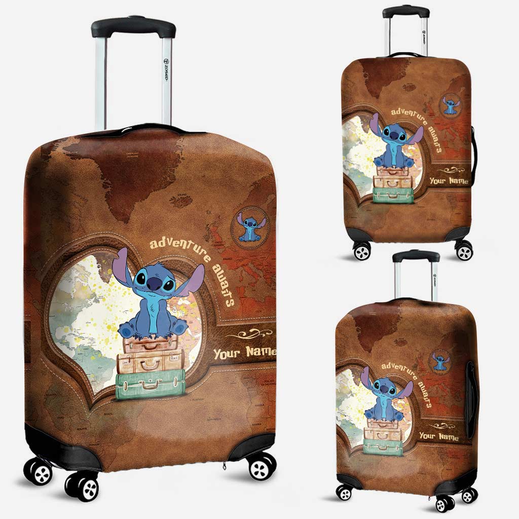 Personalized Ohana Luggage Cover with Adventure Design for Travelers Luggage Cover GradoCreations
