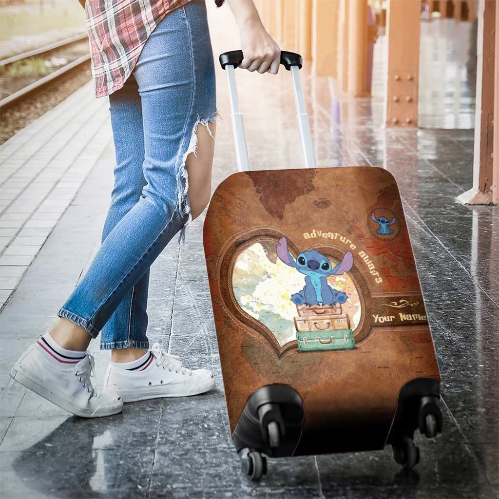 Personalized Ohana Luggage Cover with Adventure Design for Travelers Luggage Cover GradoCreations