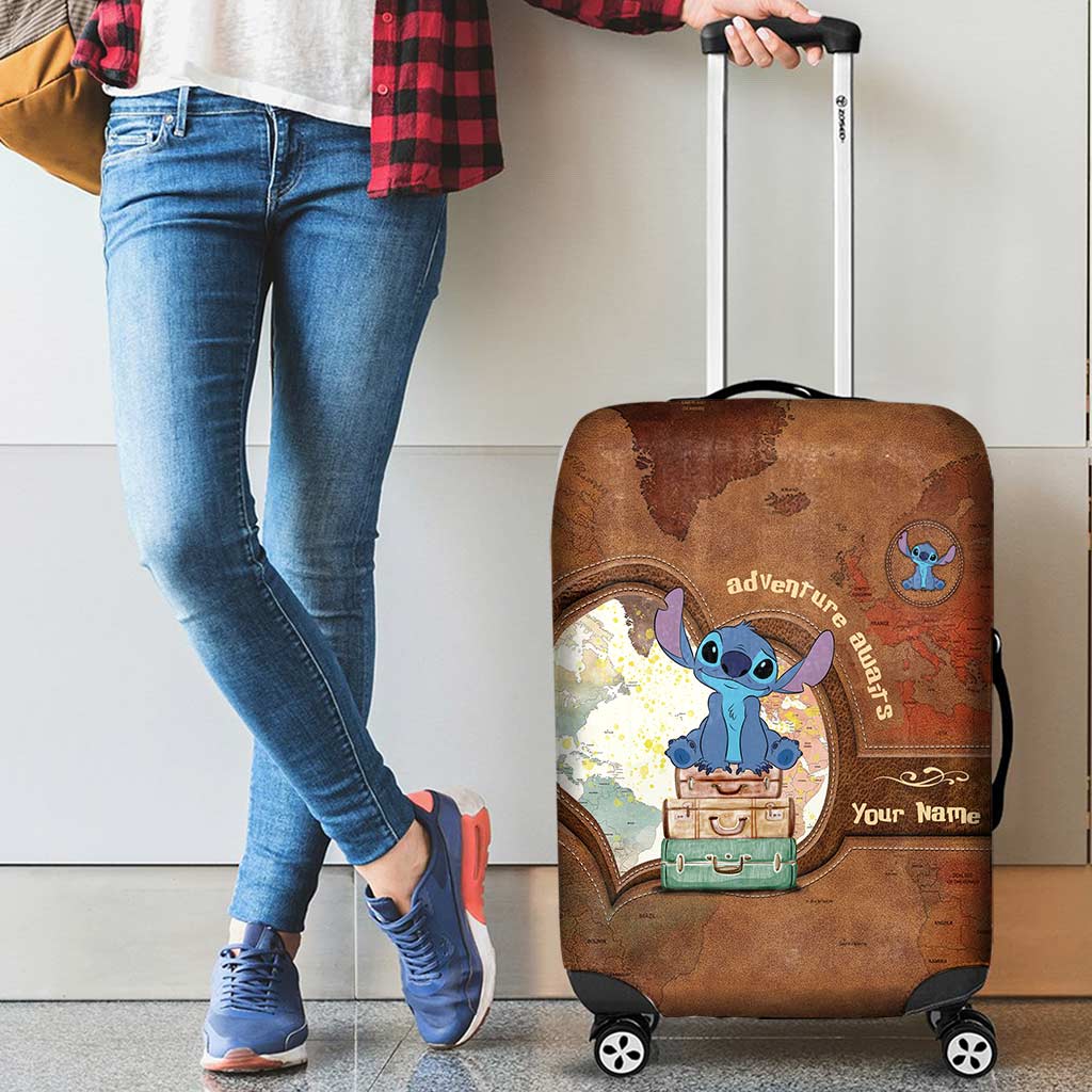 Personalized Ohana Luggage Cover with Adventure Design for Travelers Luggage Cover GradoCreations